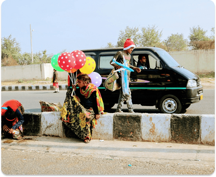 Children with balloons